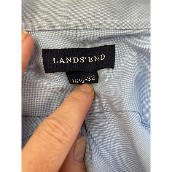 Lands’ End Blue Men’s Buttondown Shirt, Size 16.5/32 - Picture 3 of 8